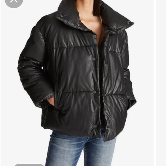 Vigoss Womens Faux Leather Winter Puffer Coat NWT - Picture 1 of 5